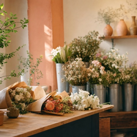 Florist shop counter